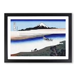 Big Box Art Tama River in The Musashi Province by Katsushika Hokusai Framed Wall Art Picture Print Ready to Hang, Black A2 (62 x 45 cm)