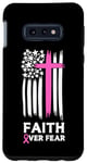 Coque pour Galaxy S10e Faith Over Fear Drapeau américain Survivant du cancer du sein