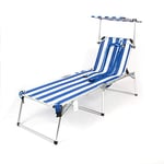 CRÉVICOSTA Quality Mark Marques DE QUALITÉ 1 1006 Chaise Longue lit Bleu et Blanc, 192 x 65 x 41 cm