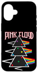 Coque pour iPhone 16 Pink Floyd Sapin de Noël pyramide The Dark Side of the Moon