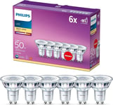 PHILIPS LED Classic Light Bulb 6 Pack [GU10 Spot] 4.6 W - 50 W Equivalent, Warm