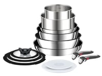 Tefal L9749432 Ingenio Préférence, Batterie De Cuisine 13pcs, Inox, Antiadhésif,