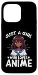 Coque pour iPhone 14 Pro Max Just a Girl Who Loves Anime Merch Afro-Américain Afro