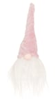 Juldekoration: Tomte med rosa luva 24 cm