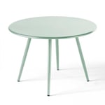 Table basse de jardin ronde en métal vert sauge 40 cm