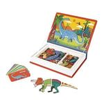 Janod - Magneti'Book Dinosaures - Jeu Educatif Magnétique 50 Pièces - Apprentissage Motricité Fine et Imagination - Certifié FSC - Dès 3 Ans, J02590