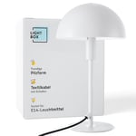 Lightbox lampe de table champignon | lampe de bureau Home Office avec interrupteur à bascule | lampe LED comme lampe de chevet, bureau et accessoires de bureau | douille E14 | en métal blanc argenté