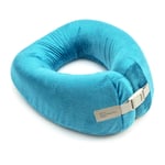 Go Travel Memory Foam Compact Comfort Support Ergonomic Neck & Chin Pillow Blue