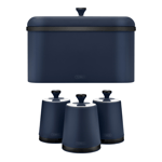 Tower Sera Bread Bin & Canisters Black Trim Kitchen Set (Midnight Blue)