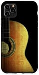 Coque pour iPhone 11 Pro Max Guitare acoustique – Design guitariste en bois marron/doré