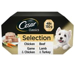 48 X 150g Cesar Luxury Adult Wet Dog Food Trays Mixed Selection In Loaf