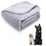 Nobleza - Couverture Chien, Couvertures Colorées en Peluche Douces pour Chiens, Chats, Lapins et Autres Animaux de Compagnie, Une Bonne Addition au lit de Votre Animal, 75x75cm/ Gris