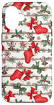 iPhone 16 Happy Xmas Stockings Mistletoe Pattern For Blessed Christmas Case