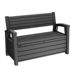 Banc d'extérieur Otter avec coffre de rangement en résine coloris gris anthracite - 227L - KETER