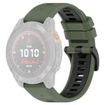 Garmin Fenix 7S etc. 20mm klokkebånd - olivengrønn og svart