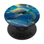 Sea Turtle in the Ocean, Sea Turtle PopSockets Swappable PopGrip