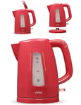 Bouilloire électrique ROUGE 2200W sans fil 1,7L Socle pivotant 360°C