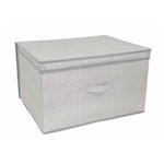 Storage Box Large Collapsible Folding Jumbo Chest Kids Room Toy Linen Grey