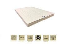 Provence Literie Matelas très ferme mémoire de forme 60 kg/m3 + alèse 90x200 x 14 cm oreiller visco - 5 zones confort ame poli lattex haute résilience hd hyp