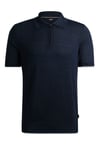 Hugo Boss Black Mens Trieste Half Zip Short Sleeved Polo Shirt Dark Blue - Size 2XL