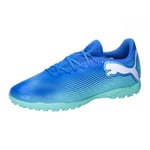 PUMA Mixte Future 7 Play TT Soccer Shoe, Hyperlink Blue-Mint White, 48 EU