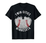 Cool Twin Cities Minnesota MN Baseball Skyline St. Paul-MPLS T-Shirt