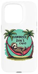 iPhone 15 Pro Relaxing Sloth Hammock Don’t Care Funny Tropical Palm Tree Case