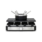 Livoo - Raclette, fondue et crêpes 8 personnes DOC313 – 1400W, cuisson 42x33 cm, crêpe ⌀16 cm