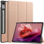 Lenovo Tab P12 - Tri-Fold læder cover - Rosa guld