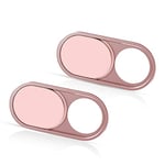 CloudValley Cache Webcam, 0.6mm Ultra-Mince métal, Cache Camera pour Ordinateur Portable, MacBook Pro/Air, Mac, PC, iPad, Tablette, Webcam Cover 2 pcs Rose