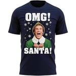 Omg tomten! Funny Elf Movie Christmas Unisex T-shirt Present Shirt Gift Navy L