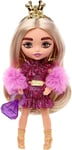 BARBIE BRAND Extra Minis Doll #8 (5.5 in) Wearing Shimmery Dress & Furry Shrug,