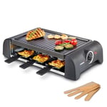 Korona 45065 Barbecue électrique de table | pour 6 personnes | 6 poêlons & spatules | Avec plaque de gril antiadhésive | câble de 1,2 m | 1000 watts