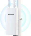 Outdoor Point d'accès WiFi PoE, Borne WiFi Extérieur IP66 avec 2 Port Ethernet Gigabit, AC1200 Mbps Amplificateur WiFi Exterieur Double Bande 5G/2.4G Antenne WiFi Longue Portée, MU-MIMO