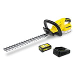 Kärcher 18 V Cordless Hedge Trimmer HGE 18-45 Battery Set, Include 18 V/2.5Ah Battery and Fast Charger, Cutting Length: 45 cm, Diamond-ground Blade, Weight: 2.68 kg, Power: Max 250 m