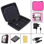 Pack Premium 6 en 1 Nintendo 2DS - Rose - chargeur, housse, protection, batterie