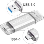 Cle USB C 64 Go USB 3.0 Clé USB 64go Lot de 3 Clef USB OTG 2 en 1,Pendrive Type C Mémoire 64 Gigas pour Android/Window/PC/MacBook,Téléphone Huawei/Xiaomi/Samsung,Stockage de Données Externe