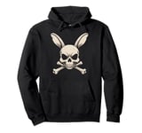 Skull Bunny Crossbones Jolly Roger Halloween Crossbone Pullover Hoodie