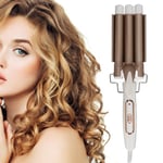 Wavy Curling Wand 3 Barrel Hair Crimper Dry And Wet Use Ceramic Heating Hair