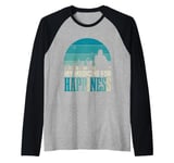 Retro Cat Lover | Pet | Kitten | My Medicine For Happiness Raglan Baseball Tee