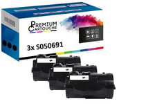 PREMIUM CARTOUCHE - x3 Toners - C13S050691 (Noir) - Compatible pour Imprimante Epson WorkForce AL-M 300 D Epson WorkForce AL-M 300 DN Epson WorkForce AL-M 300 DT