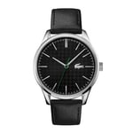 Lacoste Analogue Quartz Watch for Men with Black Leather Strap - 2011047