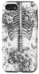 iPhone SE (2020) / 7 / 8 Skeleton Ribcage Anatomy with Flowers Butterflies Case