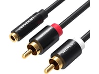 Audio Cable 3.5Mm Female To 2X Rca Male 2M Vention Vab-R01-B200 Black