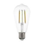 Eglo Connect.z Smart Home E27 LED Filament Light Bulb, ST64, ZigBee, app and Voice Control, dimmable, White tunable Light (Warm – Cool White), 700 Lumen, 6 watt, Vintage Lightbulb Transparent