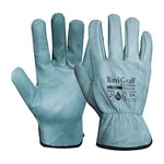 Ruvigrab - Gant de travail Peau de fleur de vache naturelle | Traitement hydrofuge | Gants de jardinage | Gants en cuir | Gants de travail homme et femme | gants travail taille 9