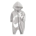 NIKE Baby Boys' Hooded Coverall Jumpsuit, Dark Grey Heather, 6 Months