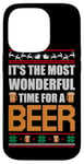 Coque pour iPhone 14 Pro It's The Most Wonderful Time For A Beer Funny Ugly Christmas