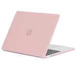 EooCoo Coque Compatible avec MacBook Air 13,6 Pouces M2 M3 2022 A2681 2024 A3113 avec Touch ID, Coque Rigide en Plastique, Surface Mate - Rose Mat