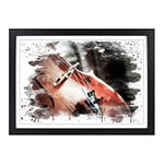 Big Box Art Cello Instrument (1) V3 Framed Wall Art Picture Print Ready to Hang, Black A2 (62 x 45 cm)